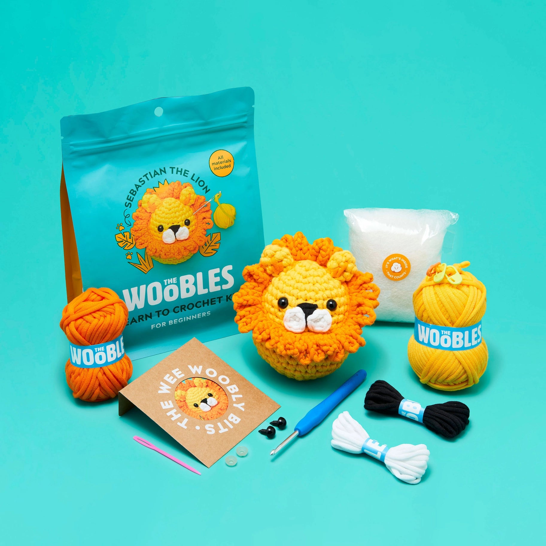 Woobles Learn to Crochet Kit Sebastian the Lion