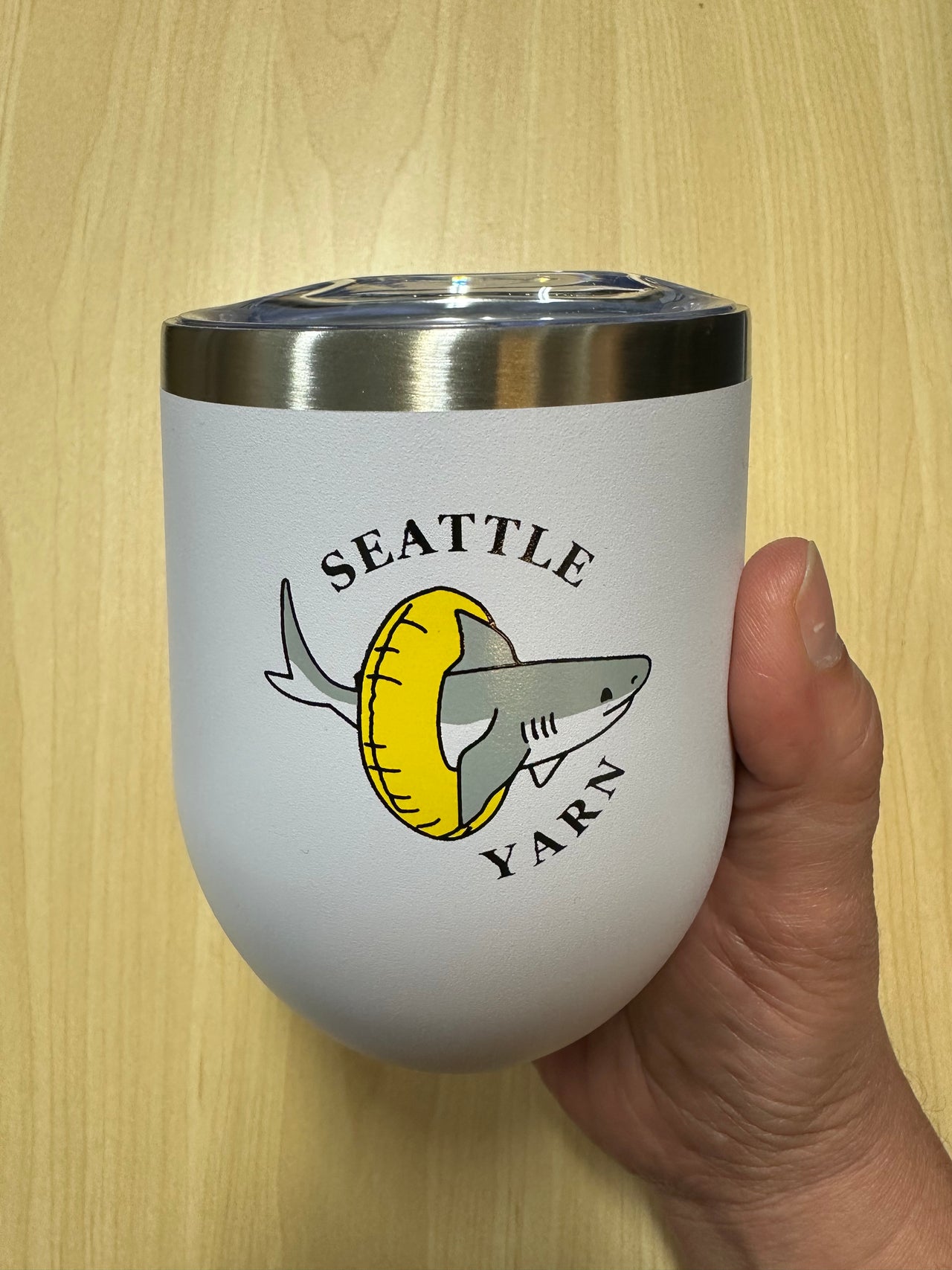 Seattle Yarn Floaty Shark Tumbler