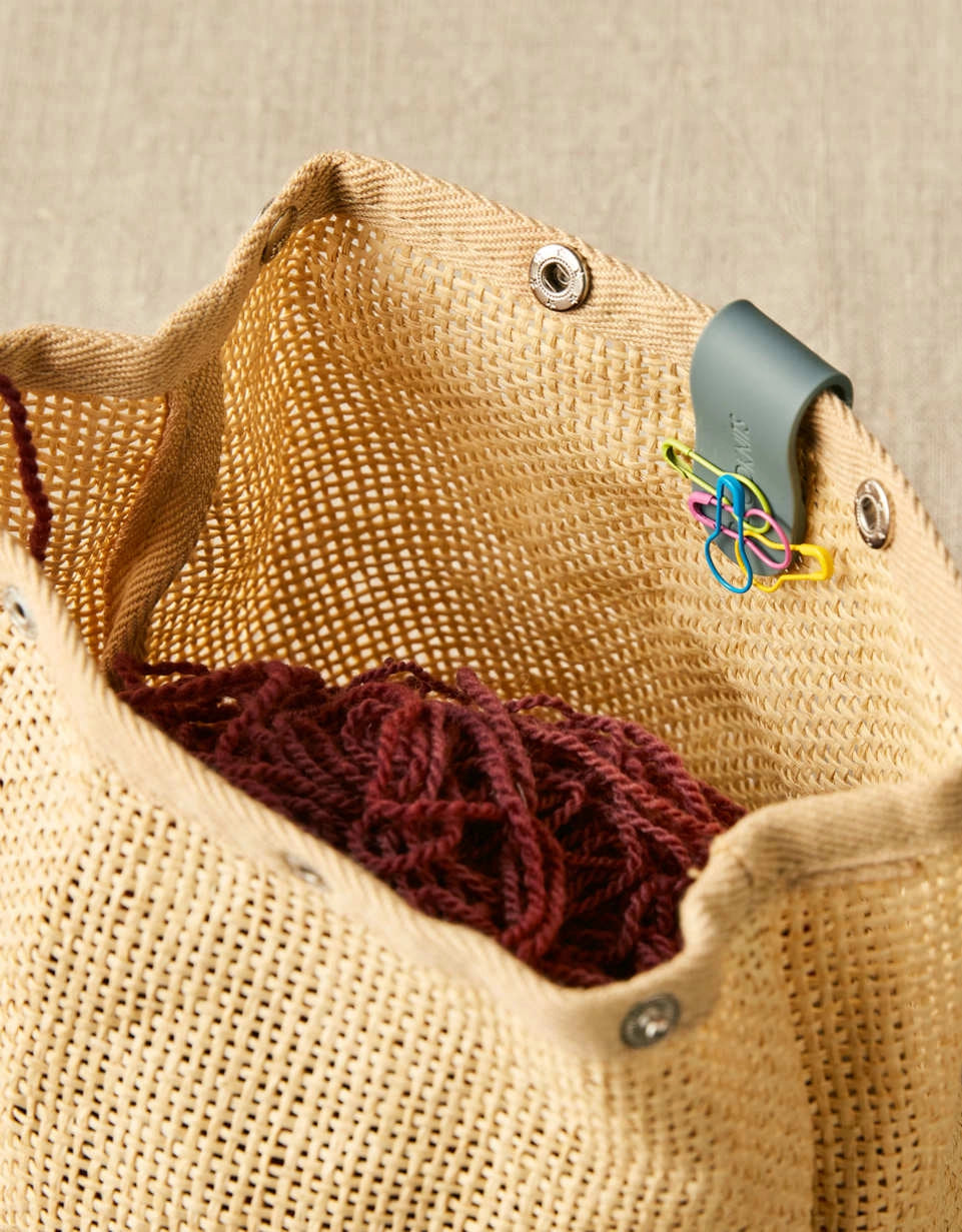 Cocoknits Maker's Clips Neutral on mesh bag with stitch markers