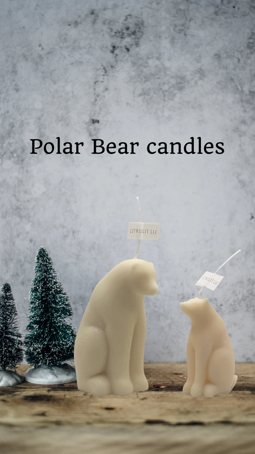 Polar Bear Candle Duo - unscented
