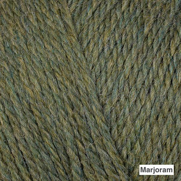 Berroco Ultra Wool DK - Colorway "Marjoram" (muted green with mild yellow-green heather)
