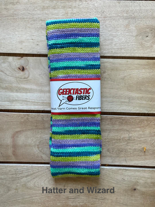 Geektastic Fibers,  Superhero Sock, Self-striping, 4/5/6 repeats